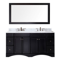 Virtu ED-25072-WMRO-ES Espresso Talisa 72 Inch Double Bathroom Vanity Set with Round Sinks