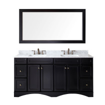 Virtu ED-25072-WMSQ-ES Espresso Talisa 72 Inch Double Bathroom Vanity Set with Square Sinks