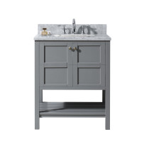 Virtu ES-30030-WMRO-GR-NM Winterfell 30 Inch Single Bathroom Vanity Set In Grey
