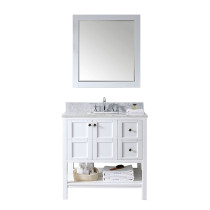 Virtu ES-30036-WMRO-WH Winterfell 36 Inch Single Bathroom Vanity Set In White