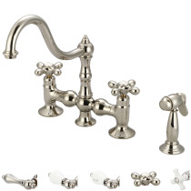Water Creation F5-0010-05-AX Polished Nickel Bridge Style Side Spray Faucet