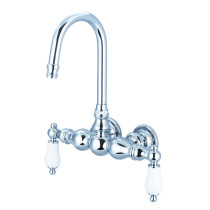 Water Creation F6-0014-01-PL Chrome Handle Wall Mount Gooseneck Bath Tub Faucet