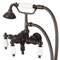 Water Creation F6-0017-03-PL Oil Rubbed Bronze Wall Mount Tub Faucet With Straight Down Spout