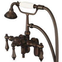 Water Creation F6-0018-03-AL Oil Rubbed Bronze Down Spout Tub Faucet With Handheld Shower