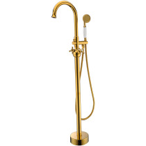 ANZZI FS-AZ0061RG Bridal 3 Handles Tub Faucet With Hand Shower In Gold