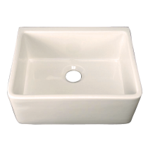 Barclay FS24-BQ 24'' Center Single Bowl Fireclay Apron Sink Biscuit Finished