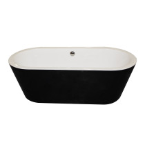 Anzzi FT-AZ011 Dualita Center Drain Freestanding Bathtub in Glossy Black