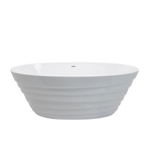 Anzzi FT-AZ068 Nimbus Center Drain Freestanding Bathtub in Glossy White 