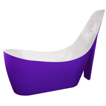 Anzzi FT-AZ218 Gala Reversible Drain Freestanding Bathtub in Glossy Violet