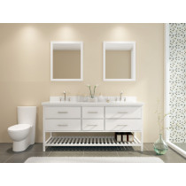 Ariel G073D-WHT Shakespeare 73 Inch Double Sink Vanity Set in White