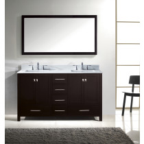 Virtu GD-50060-PSSQ-ES-020 Caroline Avenue 60" Double Vanity in Espresso with Stone Top and Sinks