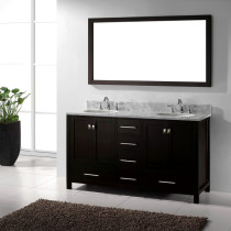 Virtu GD-50060-WMRO-ES-001 Dual Round Sink Bathroom Vanity in Espresso