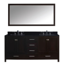 Virtu GD-50072-BGSQ-ES-001 Caroline Avenue 72 Inch Double Bathroom Vanity Set In Espresso