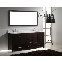 Virtu USA GD-50072-WMSQ-ES 72" Caroline Avenue Bathroom Vanity in Espresso