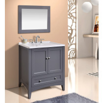 Stufurhome GM-Y01G Manhattan Grey Laundry Utility Sink Bathroom Vanity
