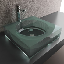 Cantrio Koncepts GS-107 Layered and Fused Tempered Glass Vessel sink
