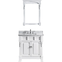 Virtu GS-4036-WMSQ-WH-002 Huntshire 36 Inch Single Bathroom Vanity Set In White