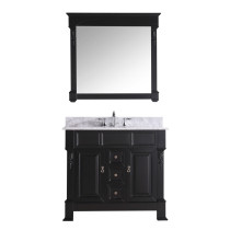 Virtu GS-4040-WMRO-DW Huntshire 40 Inch Single Bathroom Vanity Set In Dark Walnut