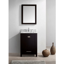 Virtu GS-50024-WMSQ-ES-002 24 Inch Square Sink Wood Vanity with Faucet