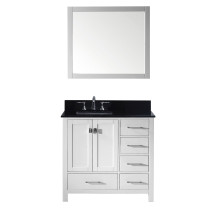 Virtu GS-50036-BGSQ-WH-002 Caroline Avenue 36 Inch Single Bathroom Vanity Set In White