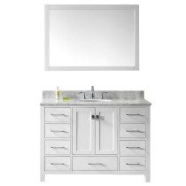 Virtu GS-50048-GQRO-WH Caroline Avenue 48 Inch Single Bathroom Vanity Set In White (Image shown with Marble Top)