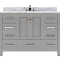 Virtu GS-50048-WMSQ-CG-NM Caroline Avenue 48" Single Cashmere Gray Vanity with Marble Top and Sink