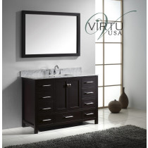 Virtu USA GS-50048-WMSQ 48" Caroline Avenue Single Square Sink Bathroom Vanity