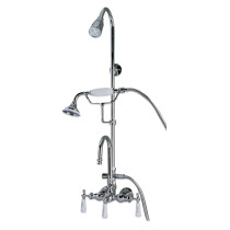 Converto Shower w/Handheld Shower Riser Cast Iron Tub In Polished Chrome