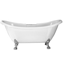 Acrylic Bathtub With Lion Paw Feet and No Faucet Holes