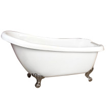 Acrylic Bathtub With  Imperial Feet and No Faucet Holes