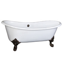 Cast Iron Bathtub With Regal Imperial Feet and No Faucet Holes