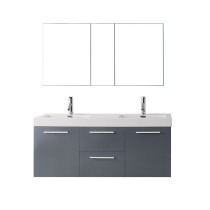 Virtu JD-50154-GR-001 Midori 54 Inch Double Bathroom Vanity Set In Grey