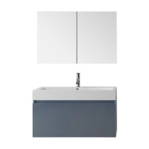 Virtu JS-50339-GR Zuri 39 Inch Single Bathroom Vanity Set In Grey