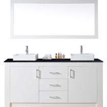 Virtu KD-60072-GW Tavian 72 Inch Double Bathroom Vanity Set In Gloss White