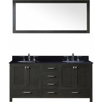 Virtu KD-60072-BGRO-ZG Caroline Premium 72 Inch Double Bathroom Vanity Set In Zebra Grey