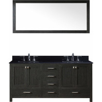 Virtu KD-60072-BGSQ-ZG Caroline Premium 72 Inch Double Bathroom Vanity Set In Zebra Grey