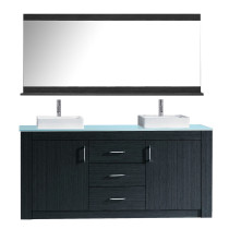 Virtu KD-90060-G-GR Tavian 60 Inch Double Bathroom Vanity Set In Grey