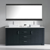 Virtu KD-90060-GQ-ZG Tavian 60 Inch Double Bathroom Vanity Set In Zebra Grey
