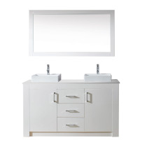 Virtu KD-90060-S-WH Tavian 60 Inch Double Bathroom Vanity Set In White