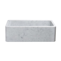 Allstone KF332010SB-NLP-CW 33" Carrara Marble Single Bowl Farm Kitchen Sink 