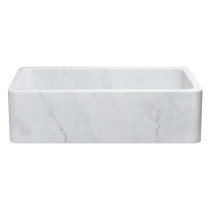 Allstone KF362010SB-NLP-CW 36" Single Farm Kitchen Sink - Carrara Marble