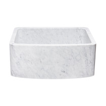Allstone KFCF242110-CW 24" Curved Front Farm Kitchen Sink - Carrara Marble