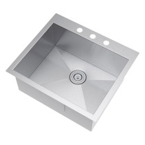 Exclusive Heritage KSH-2522-S-TAS Single Stainless Kitchen Sink w/ Strainer