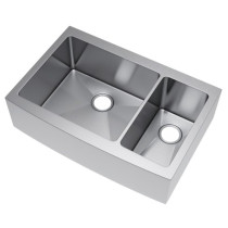 Exclusive Heritage KSH-3622-D7-FB Double 70/30 Stainless Kitchen Farm Sink