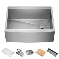Kraus KWF210-27 Kore™ 27” Farmhouse Stainless Steel Single Bowl Kitchen Sink with Accessories