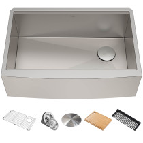 Kraus KWF210-33 33-inch Stainless Steel Farmhouse Kitchen Sink with Accessories (Pack of 5)