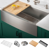 Kraus KWF210-36 36-inch Stainless Steel Farmhouse Kitchen Sink with Accessories (Pack of 5)