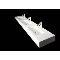 Aquatica Lantana-С-Wht Stone Bathroom Sink In White With 3 Washbasins