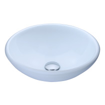ANZZI LS-AZ036 Egret Series Square Glass Bathroom Vessel Sink In White