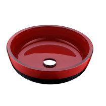 ANZZI LS-AZ060 Schnell Deco-Glass Vessel Sink In Lustrous Red and Black